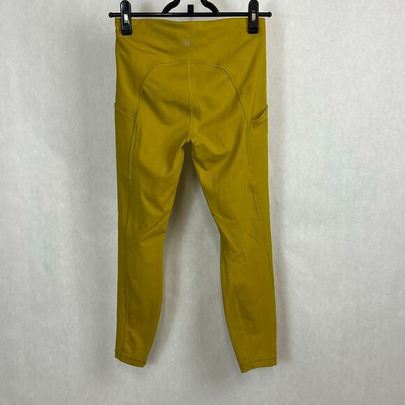 Athleta Ultimate Stash Pocket 7/8 Leggings Sz Small POCKETS Oxidized Yellow - Picture 4 of 12